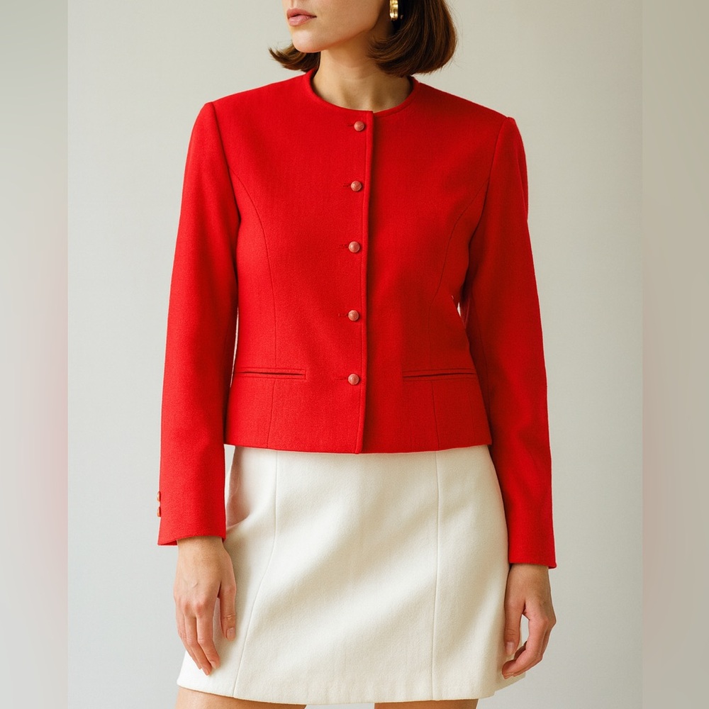 Vintage Pendleton Wool Blazer Red Sz 10 (Fits Like 6) Classic Tailored Jacket